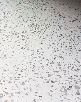 Fire pit featuring polished concrete