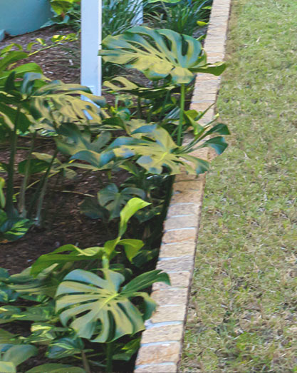 Stone garden edging